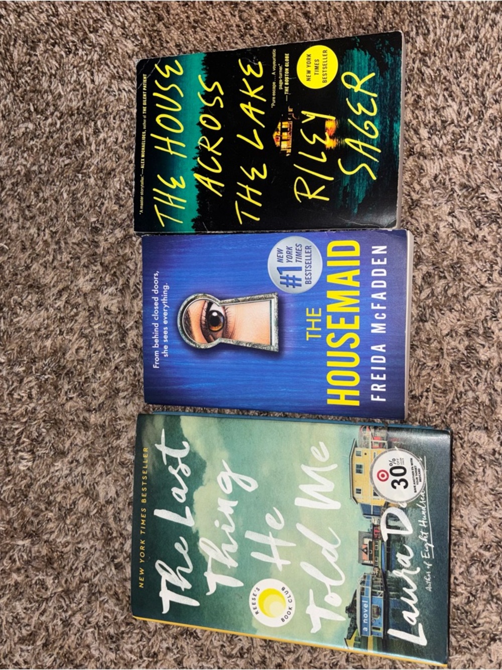 Set of 3 Paperback Thrillers and Fiction - Teal, Blue, Black Covers